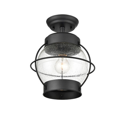 Millennium Aremelo 1 Light 12" Outdoor Hanging Lantern, Black