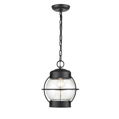 Millennium Aremelo 1 Light 12" Outdoor Hanging Lantern, Black