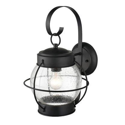 Millennium Aremelo 1 Light 16" Outdoor Flush Mount, Black/Clear