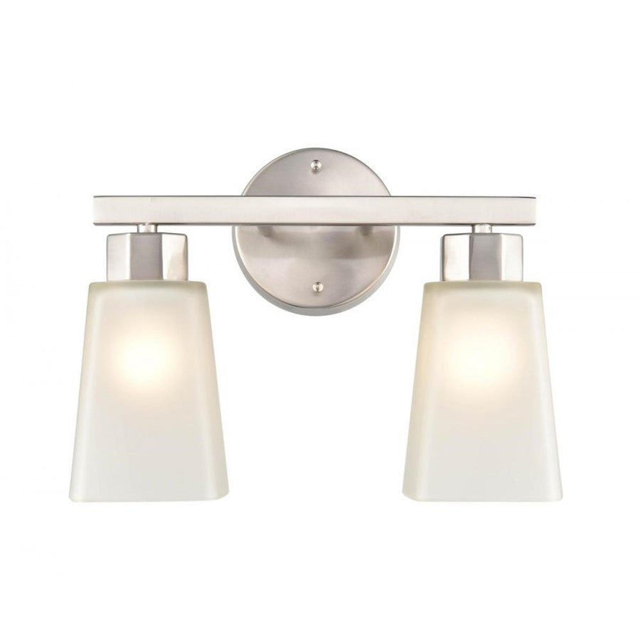 Millennium Coley 2 Light 10.125" Vanity, Brushed Nickel/Frosted White - 4272-BN