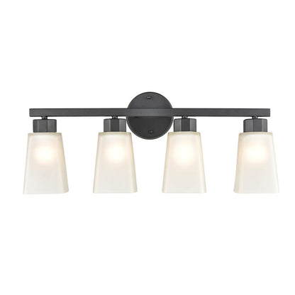 4 Light 10125" Bathroom Vanity Light, Frosted White