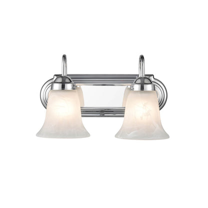 Millennium Lighting 2 Light Vanity Light, Chrome/Faux Alabaster - 4282-CH