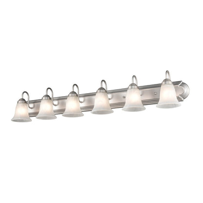 6 Light Bathroom Vanity Light, Satin Nickel