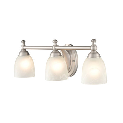 215" 3 Light Bathroom Vanity Light, Nickel