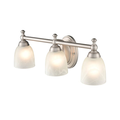 215" 3 Light Bathroom Vanity Light, Nickel