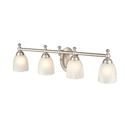 4 Light Bathroom Vanity Light, Satin Nickel