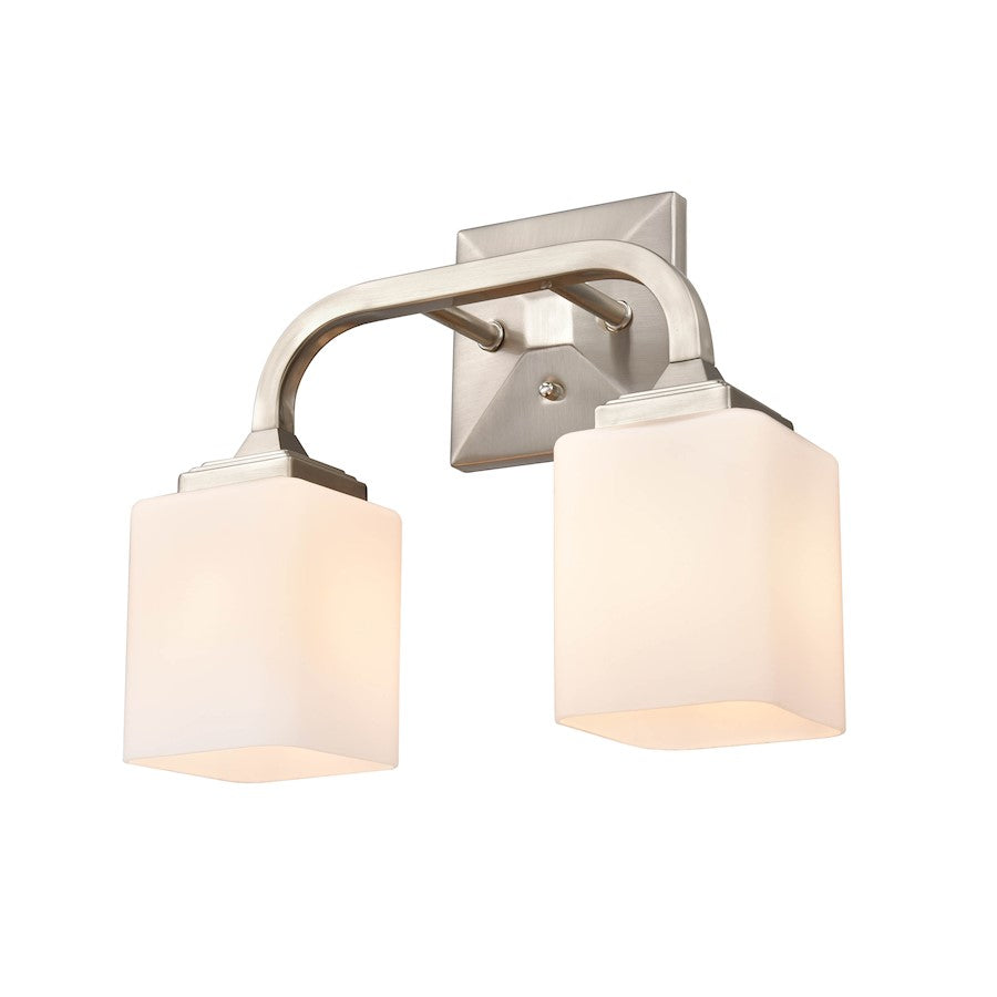 2 Light Bathroom Vanity Light, Frosted Opal