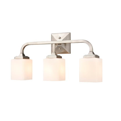 3 Light Bathroom Vanity Light, Frosted Opal