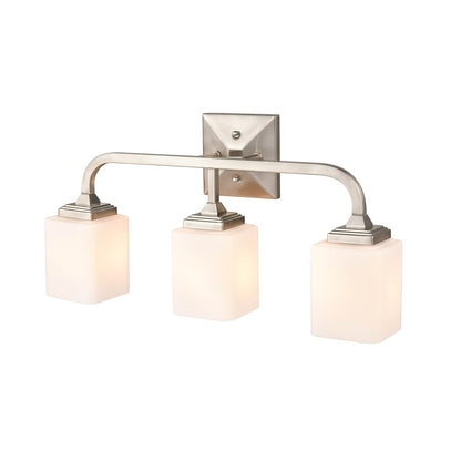 3 Light Bathroom Vanity Light, Frosted Opal