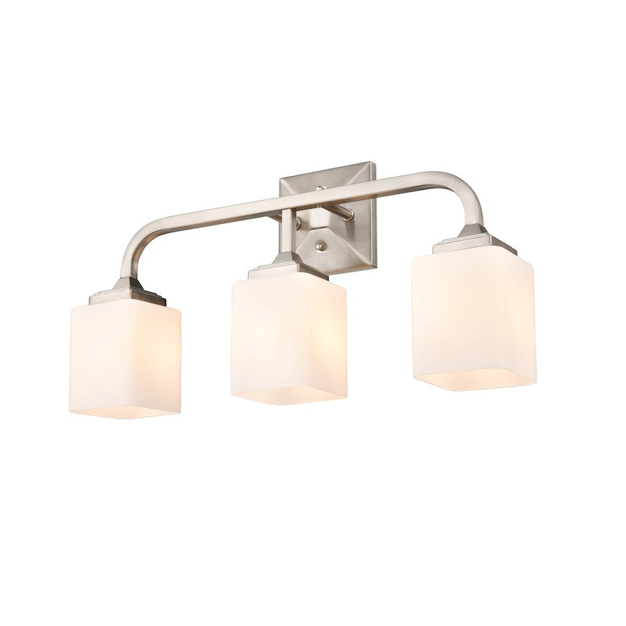 3 Light Bathroom Vanity Light, Frosted Opal