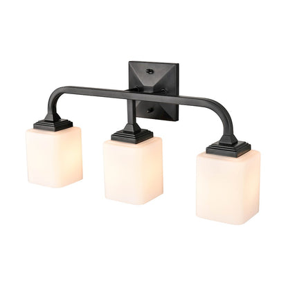 3 Light Bathroom Vanity Light, Frosted Opal