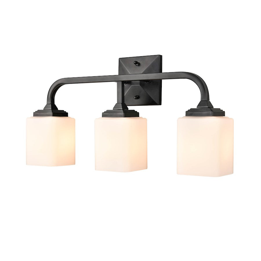 3 Light Bathroom Vanity Light, Frosted Opal