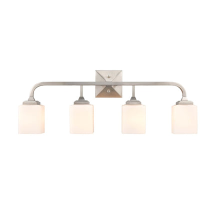 Millennium Lighting Eddison 4 Light Vanity, Nickel/Frosted Opal - 4324-BN