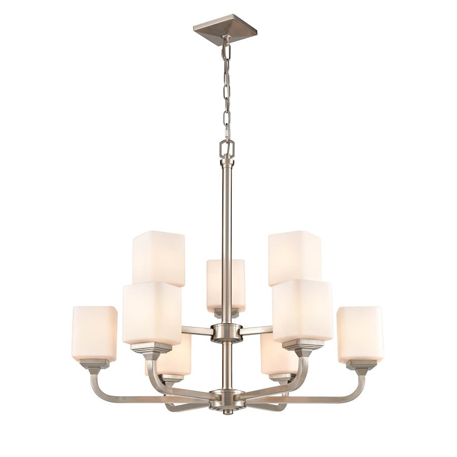 Eddison Chandelier, Frosted Opal