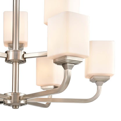 Eddison Chandelier, Frosted Opal