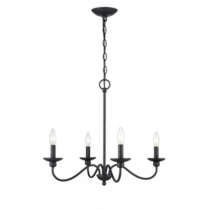 Millennium Delvona 4 Light 20.125" Chandelier, Matte Black - 4384-MB