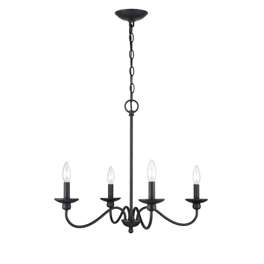 Delvona Chandelier, Matte Black