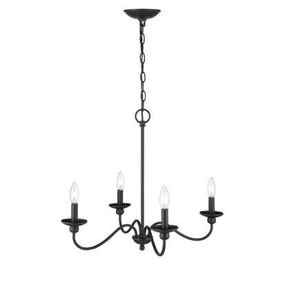 Delvona Chandelier, Matte Black