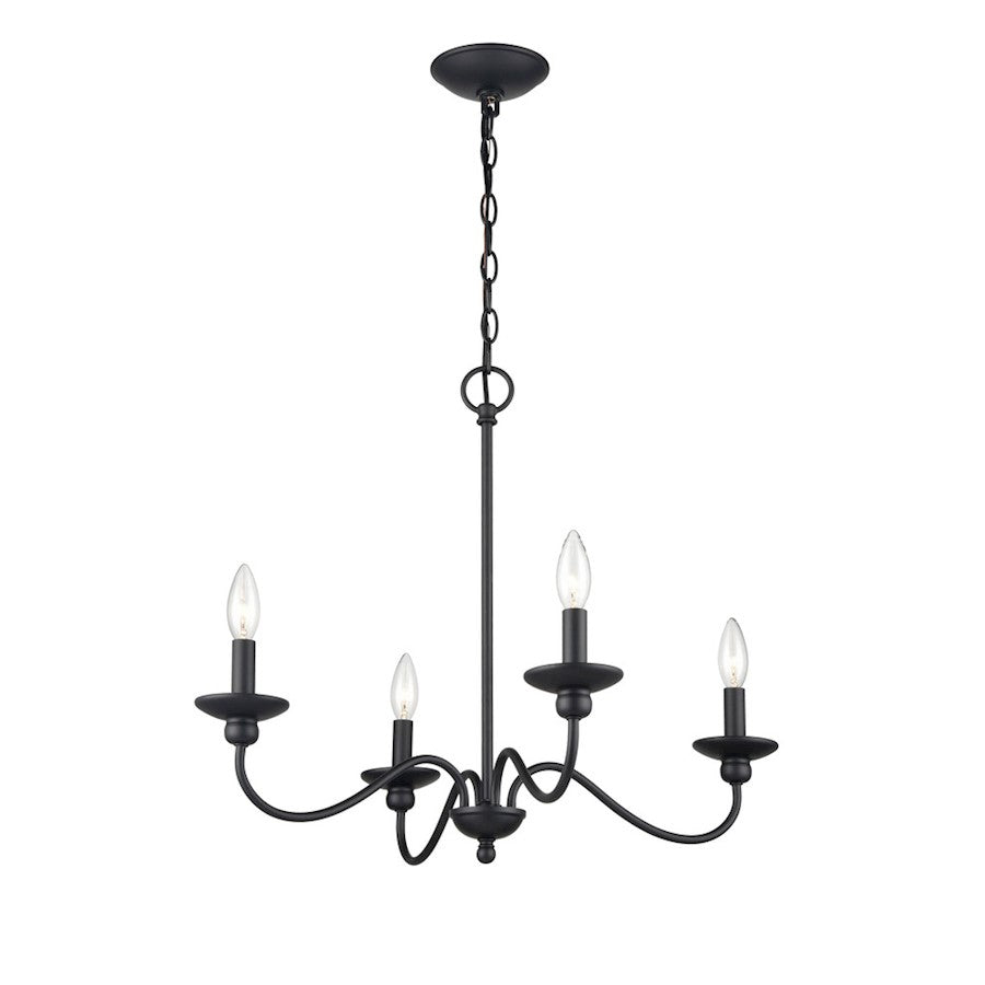 Delvona Chandelier, Matte Black