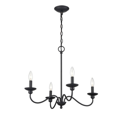 Delvona Chandelier, Matte Black