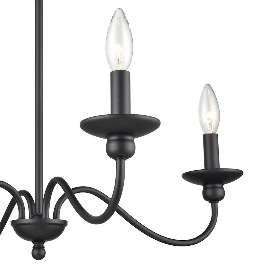 Delvona Chandelier, Matte Black