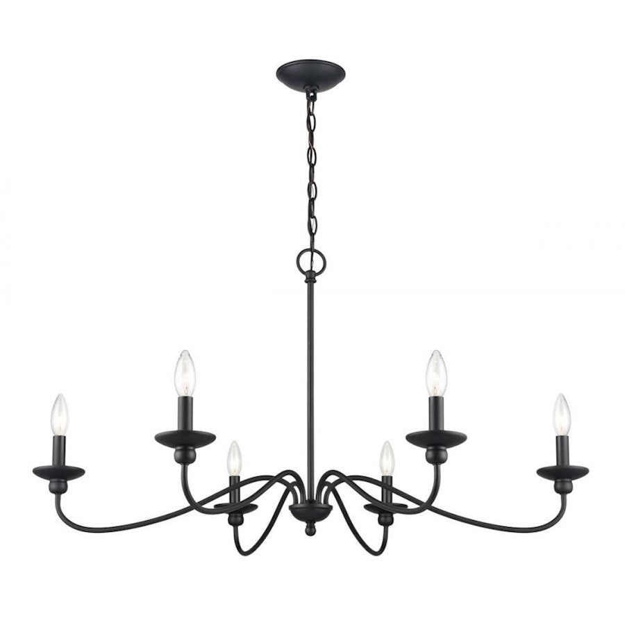 Millennium Delvona 6 Light 20.375" Chandelier, Matte Black - 4386-MB