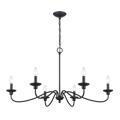 Delvona Chandelier, Matte Black