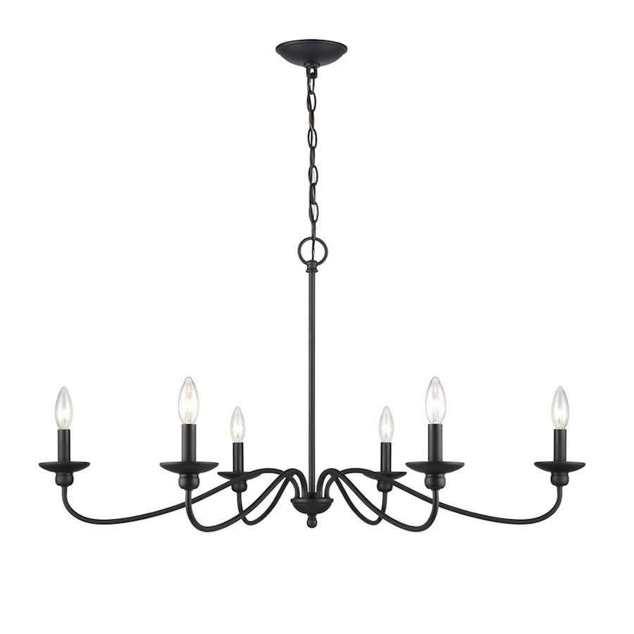 Delvona Chandelier, Matte Black