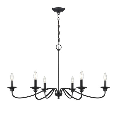 Delvona Chandelier, Matte Black