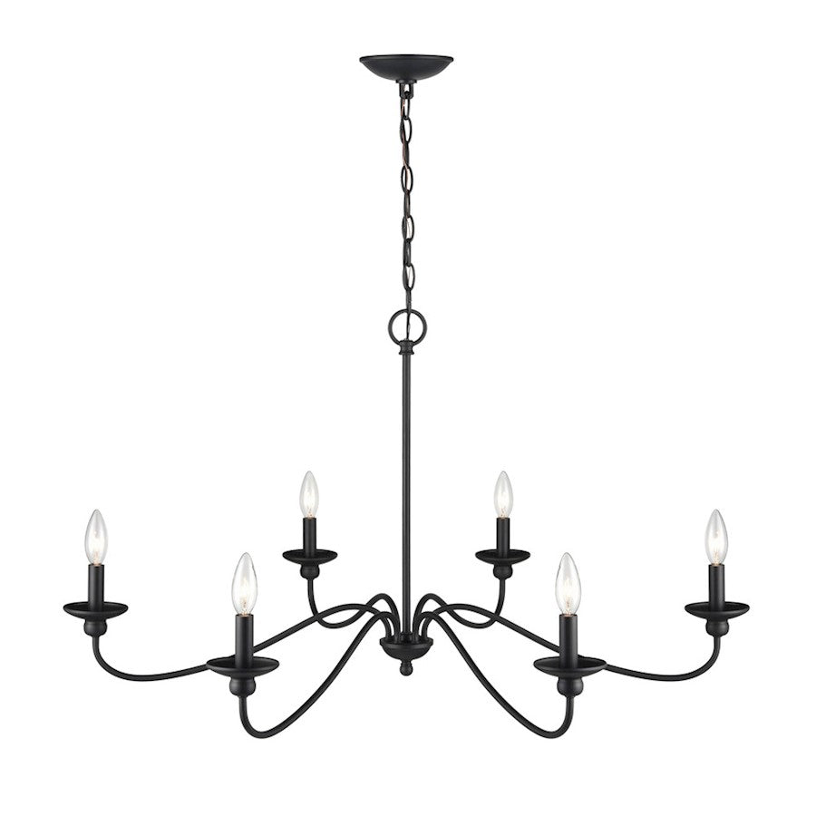 Delvona Chandelier, Matte Black