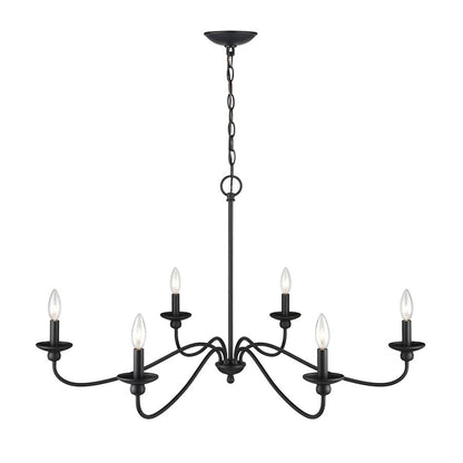 Delvona Chandelier, Matte Black