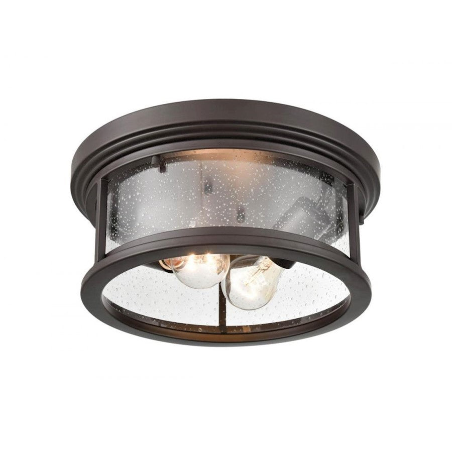 Millennium 4402 Bresley 2 Light 5.25" Outdoor Flush, Bronze/Clear - 4402-PBZ