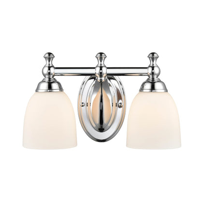 Millennium Lighting 13" 2 Light Vanity Light, Chrome/Etched White - 4422-CH