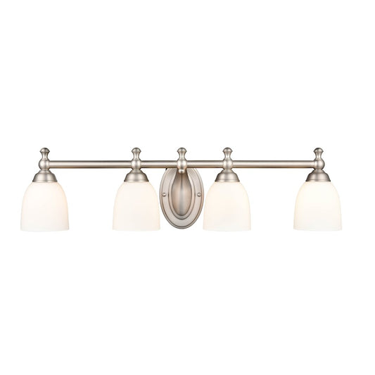 Millennium Lighting 1 Light Wall Sconce, Brushed Nickel/Etched White - 4501-BN