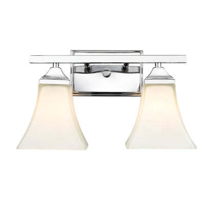 Millennium Lighting 2 Light Vanity Light, Matte Black/Etched White - 4502-MB