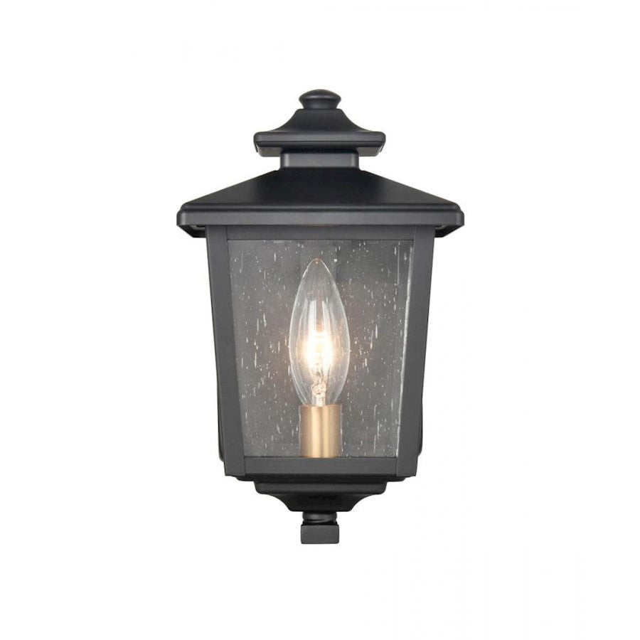 Millennium Eldrick 1 Light 9.125" Outdoor Lantern, Black/Clear - 4611-PBK