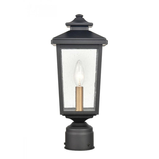 Millennium Eldrick 1 Light 14.375" Outdoor Post Lantern, Black/Clear - 4631-PBK
