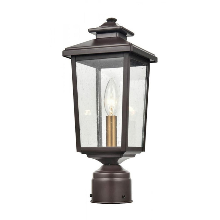 Millennium Eldrick 1 Light 14.375" Outdoor Post Lantern, Bronze/Clear - 4631-PBZ