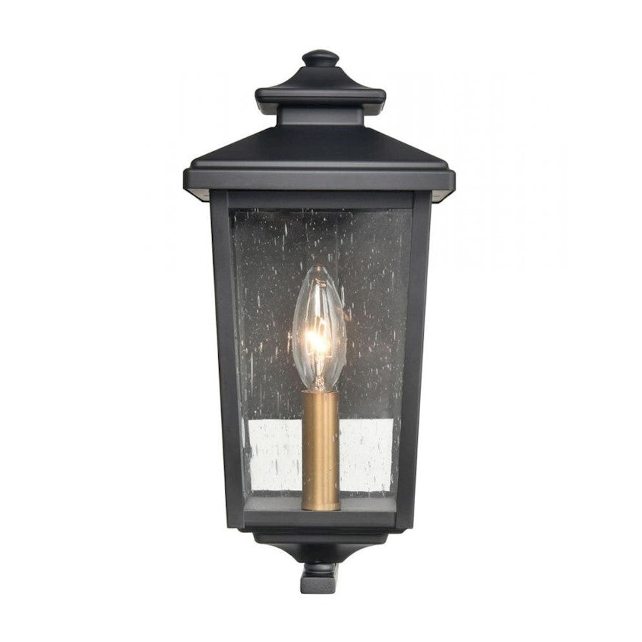 Millennium Eldrick 1 Light 12.25" Outdoor Lantern, Black/Clear - 4641-PBK