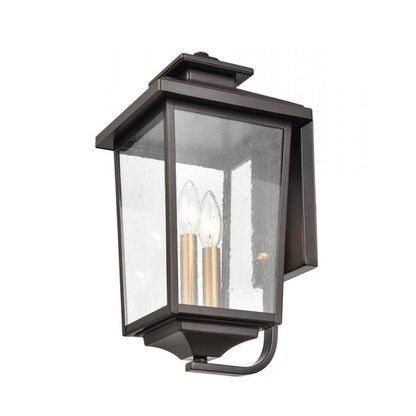 Millennium Eldrick 2 Light 16" Outdoor Hanging Lantern, Bronze/Clear - 4642-PBZ