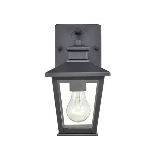 Millennium Bellmon 1 Light 10" Outdoor Hanging Lantern, Black/Clear - 4701-PBK