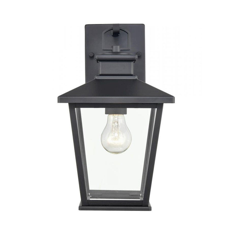 Millennium Bellmon 1 Light 12.75" Outdoor Lantern, Black/Clear - 4711-PBK