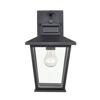 Millennium Bellmon 1 Light 12.75" Outdoor Lantern, Black/Clear - 4711-PBK