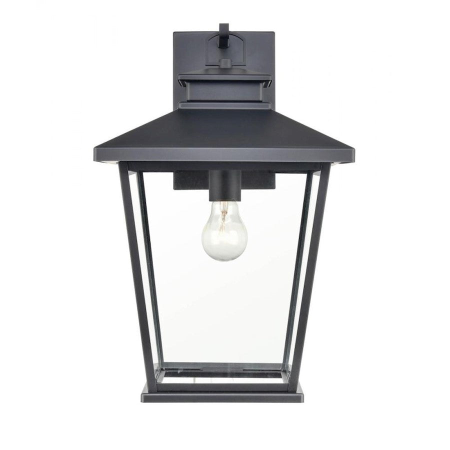 Millennium Bellmon 1 Light 17.25 Outdoor Hanging Lantern, Black/Clear - 4721-PBK