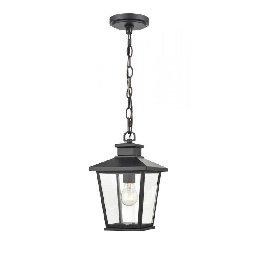 Millennium Bellmon 1 Light 11.75" Outdoor Lantern, Black/Clear - 4731-PBK