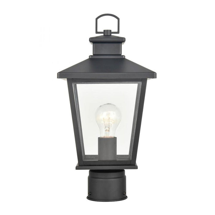 Millennium Bellmon 1 Light 14.75" Outdoor Post Lantern, Black/Clear - 4741-PBK