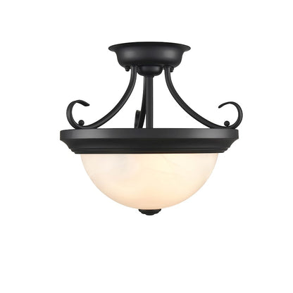 Millennium Lighting 13" 2 Light Semi-Flush, Bronze/Faux Alabaster - 4771-RBZ