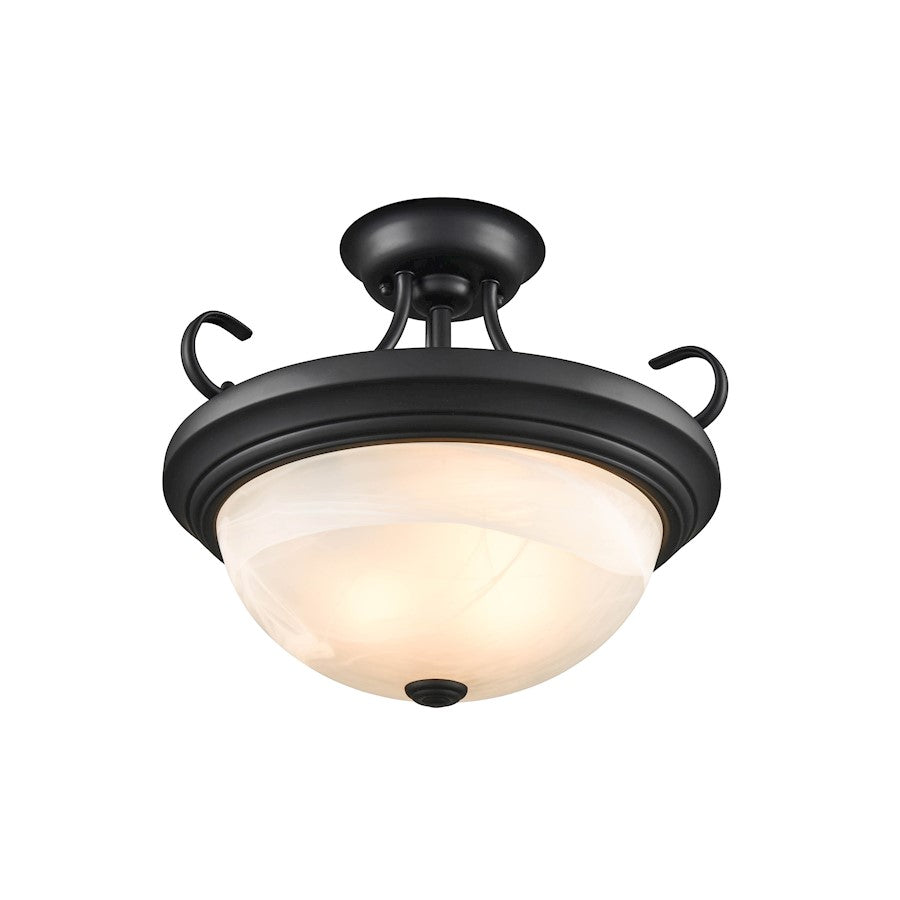 Millennium Lighting 2 Light Semi-Flush, Rubbed Bronze/Faux Alabaster - 4773-RBZ