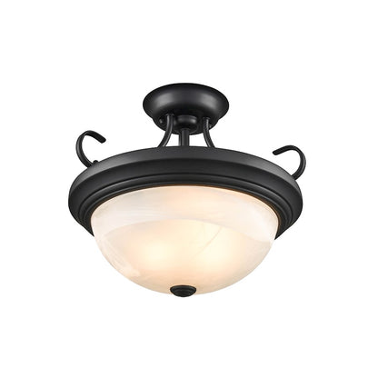 Millennium Lighting 2 Light Semi-Flush, Rubbed Bronze/Faux Alabaster - 4773-RBZ