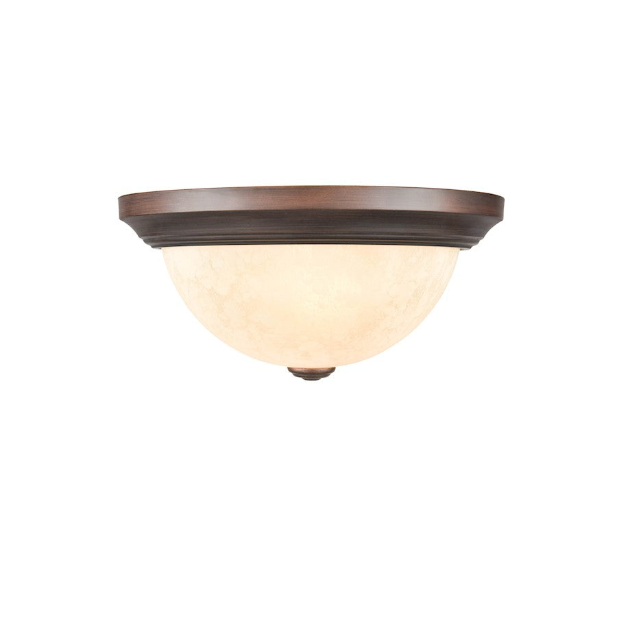 Millennium Lighting 13" 2 Light Flush, Bronze/Turinian Scavo - 4803-RBZ